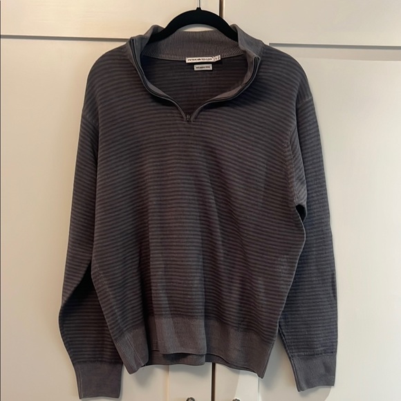 Peter Millar Men's Gray Striped Sweater